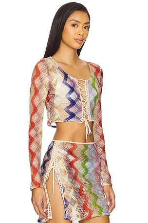 Missoni Top in Beige,Orange
