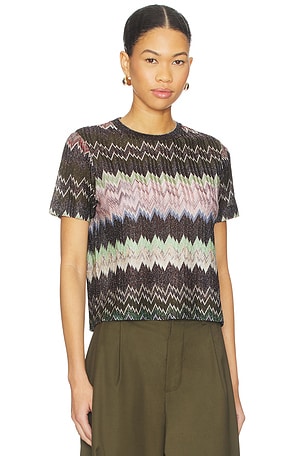 Missoni Short Sleeve T-shirt en Gris,Vert