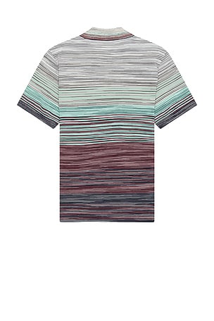 Missoni Short Sleeve Polo in Blue