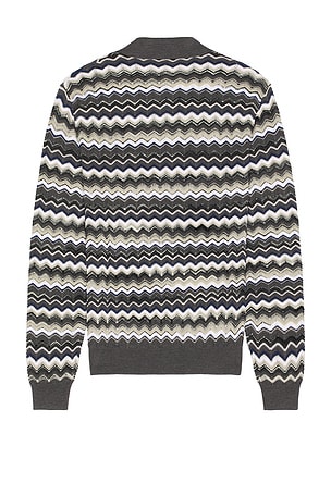 Missoni Long Sleeve Polo in Grey