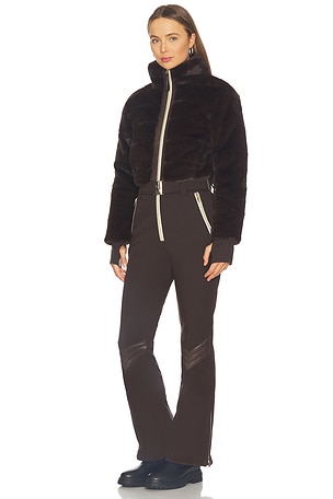 My Sunday Ski Faux Fur Altitude Ski Suit in Chocolate