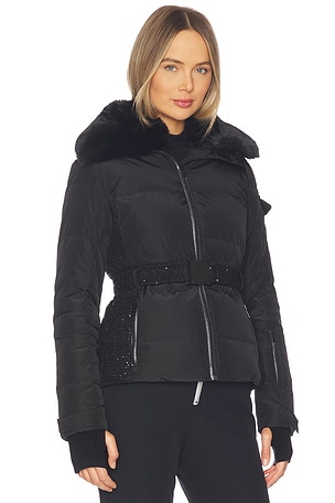 My Sunday Ski Soiree Tweed Ski Jacket in Black. Size S. Also