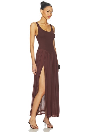 MADISON THE LABEL Inessa Dress in Chocolate