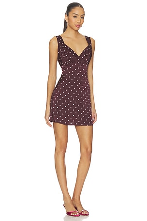 MADISON THE LABEL Chrissa Mini Dress in Burgundy