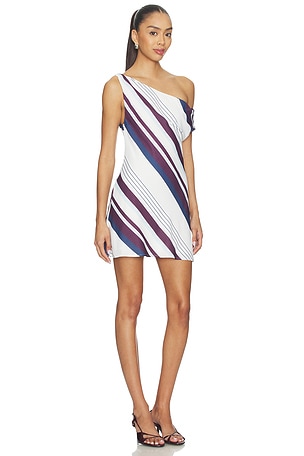 MADISON THE LABEL Blaine Mini Dress in White,Wine