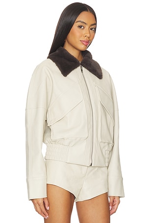 MADISON THE LABEL x REVOLVE Chappell Jacket With Faux Fur Collar in Cream
