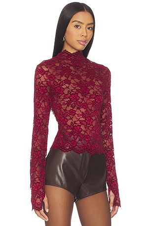 MADISON THE LABEL Junah Top in Burgundy