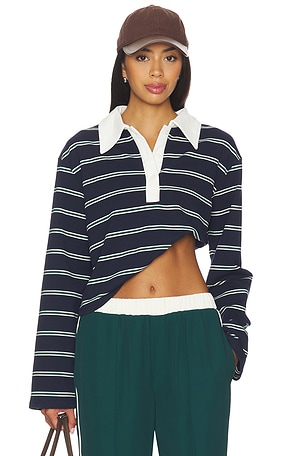 Ryland Rugby Top Green stripe MADISON THE LABEL