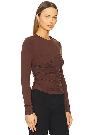 MADISON THE LABEL Estelle Top in Chocolate
