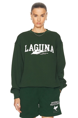 Museum of Peace and Quiet Laguna Crewneck in Dark Green