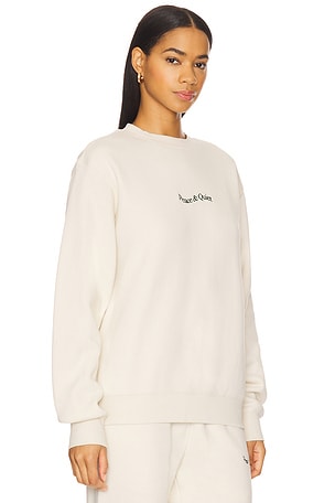 Museum of Peace and Quiet Wordmark Crew Neck Sweatshirt in Cream