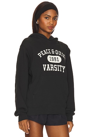 Museum of Peace and Quiet Varsity Hoodie in Black
