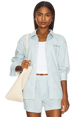 Wordmark Button Up Shirt Museum of Peace and Quiet