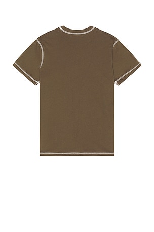 Museum of Peace and Quiet Wordmark Reverse Stitched T-Shirt en Marron