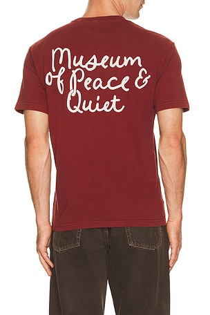 Museum of Peace and Quiet Scribble T-Shirt in Burgandy
