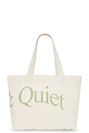 Museum of Peace and Quiet Wordmark Tote Bag in White