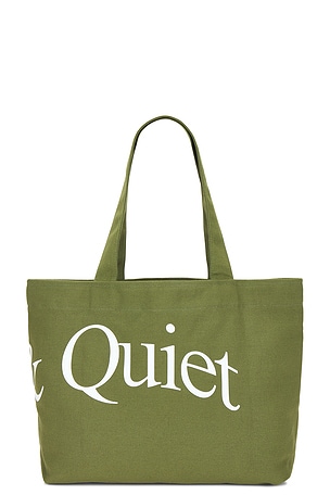 Museum of Peace and Quiet Wordmark Tote Bag in Green