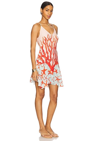 Muma World Lyra Mini Dress in Coral