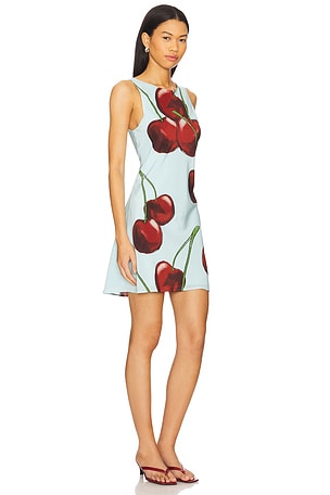 Muma World Dayrise Cherry Electra Mini Dress in Baby Blue