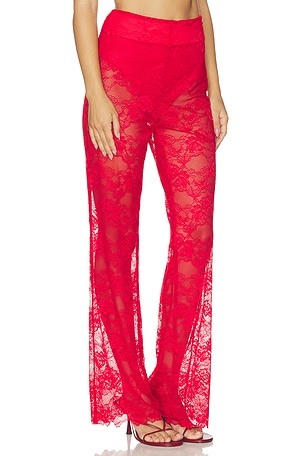 Muma World Aka Sukara Laced Tailored Pant in Red