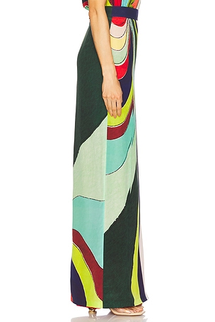 Muma World Atlas Maxi Skirt in Navy