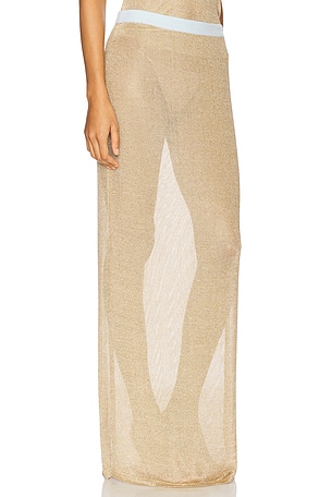 Muma World Long Skirt in Metallic Gold