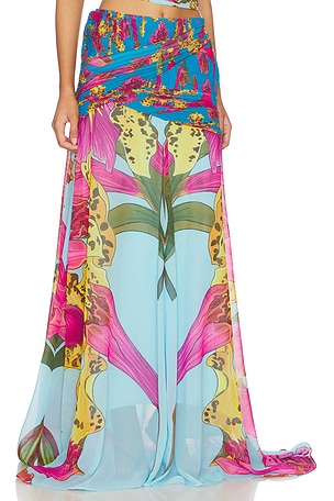 Muma World Amazonian Orchid Andressa Skirt in Blue
