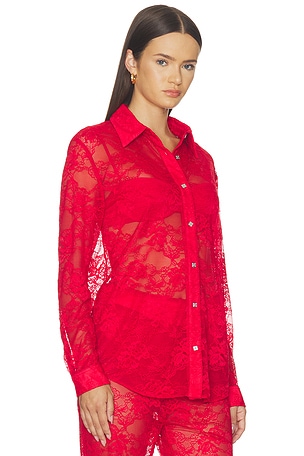 Muma World Aka Sukara Laced Classic Shirt in Red