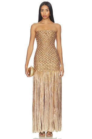 Mayle Vasquez El Dorado Dress in Metallic Gold