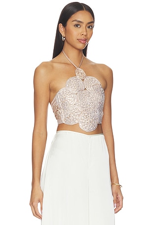 Mayle Vasquez El Sol Top in Metallic Gold