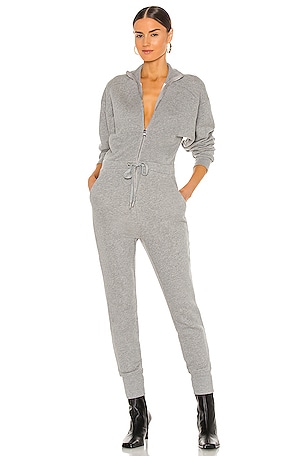 Red Eye French Terry Zip Front Jumpsuit Marissa Webb