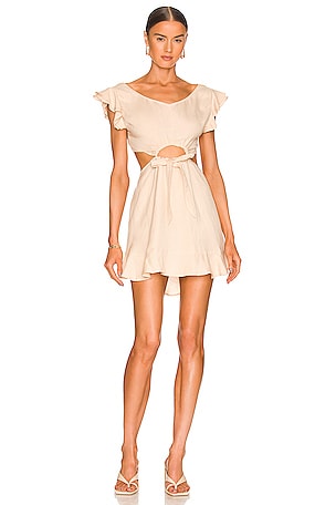 Kaia Linen Bland Cut Out Mini DressMarissa Webb$163