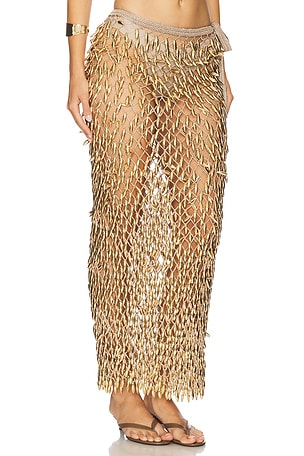 My Beachy Side Adora Hand Crochet Beaded Convertible Skirt/Dress in Metallic Bronze