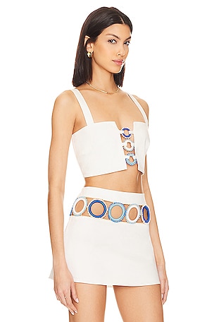 My Beachy Side Square Neck Crop Top in Ivory