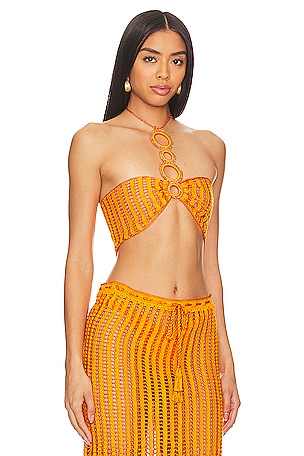 My Beachy Side X Revolve Crochet Bralette in Orange