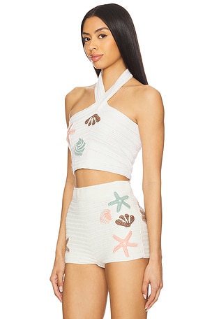 My Beachy Side X Revolve Crochet Top in Ivory