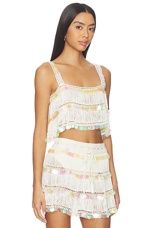 My Beachy Side Viola Hand-crocheted Top in Ivory