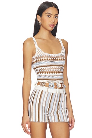 My Beachy Side Noa Hand-crocheted Top in Blue