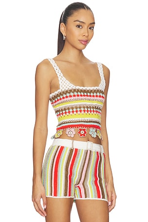 My Beachy Side Noa Hand-crocheted Top in White. Size S. Also