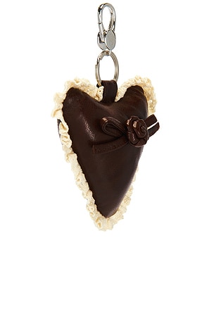 My Mum Made It Rosette Heart Keychain in Chocolate