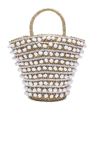 Mystique Pom Pom Bucket Bag in White | REVOLVE display picture 2