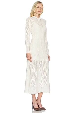 NAADAM Cashmino Lace Pointelle Dress in White