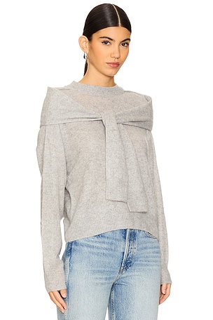 NAADAM Featherweight Cashmere Layered Crewneck Sweater in Grey