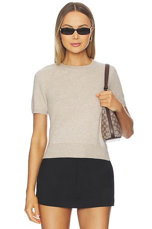 Cashmere Short Sleeve Cropped Pullover NAADAM