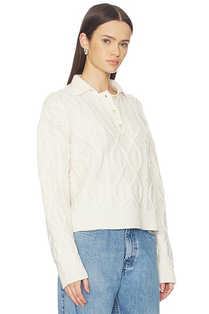 NAADAM Ultra Luxe Cashmino Cable Polo in White