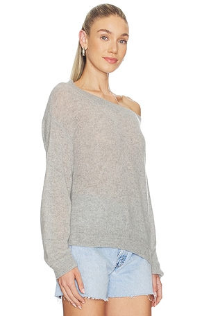 NAADAM Cloud Cashmere Open Crewneck in Grey