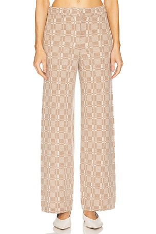 Luxe Plaid Jacquard Wide Leg Trouser NAADAM