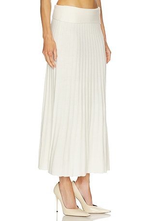 NAADAM Premium Cashmino Ribbed Skirt in White. Size XS. Also