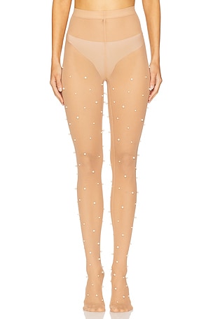 Tights With Pearl Embellishment Nadine Merabi