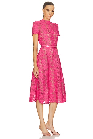 Nadine Merabi Lace Midi Dress in Pink